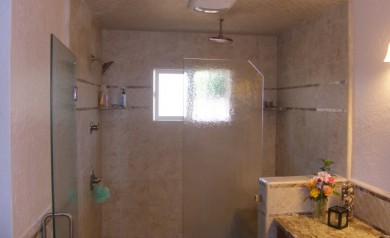 Large walk-in Shower with Additional Rain Showerhead photo